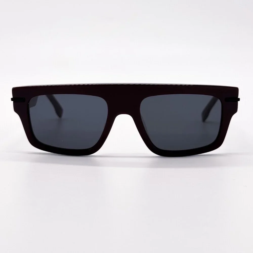 NEW FENDI FE40091U 69A BORDEAUX GREY SQUARE MEN SUNGLASSES FENDI